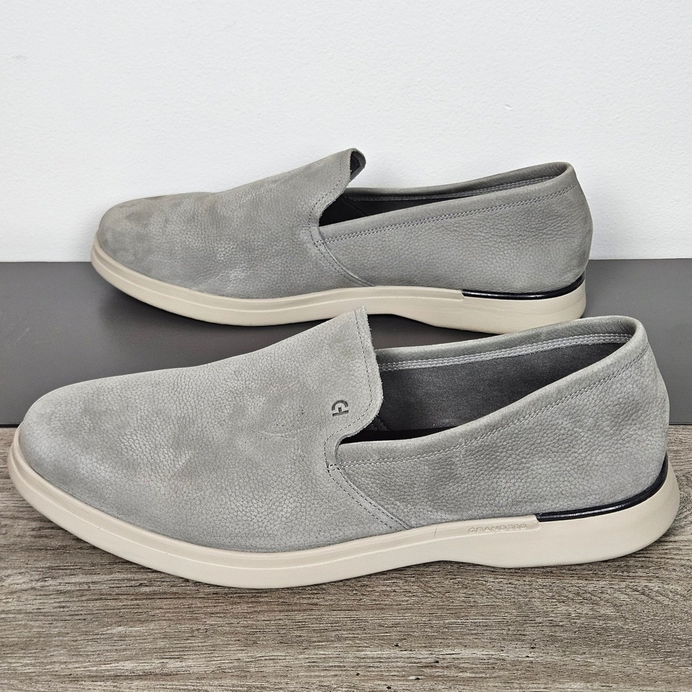 Cole Haan Mens Loafers Size 13 OriginalGrand Grey Nubuck Leather Slip On C39556 - Picture 3 of 11